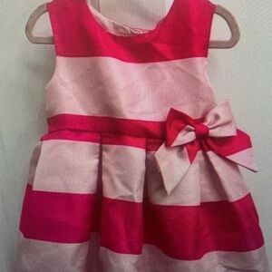 Pink and Red Striped Kids Dress